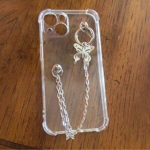 Clear Butterfly Chain Phone Case